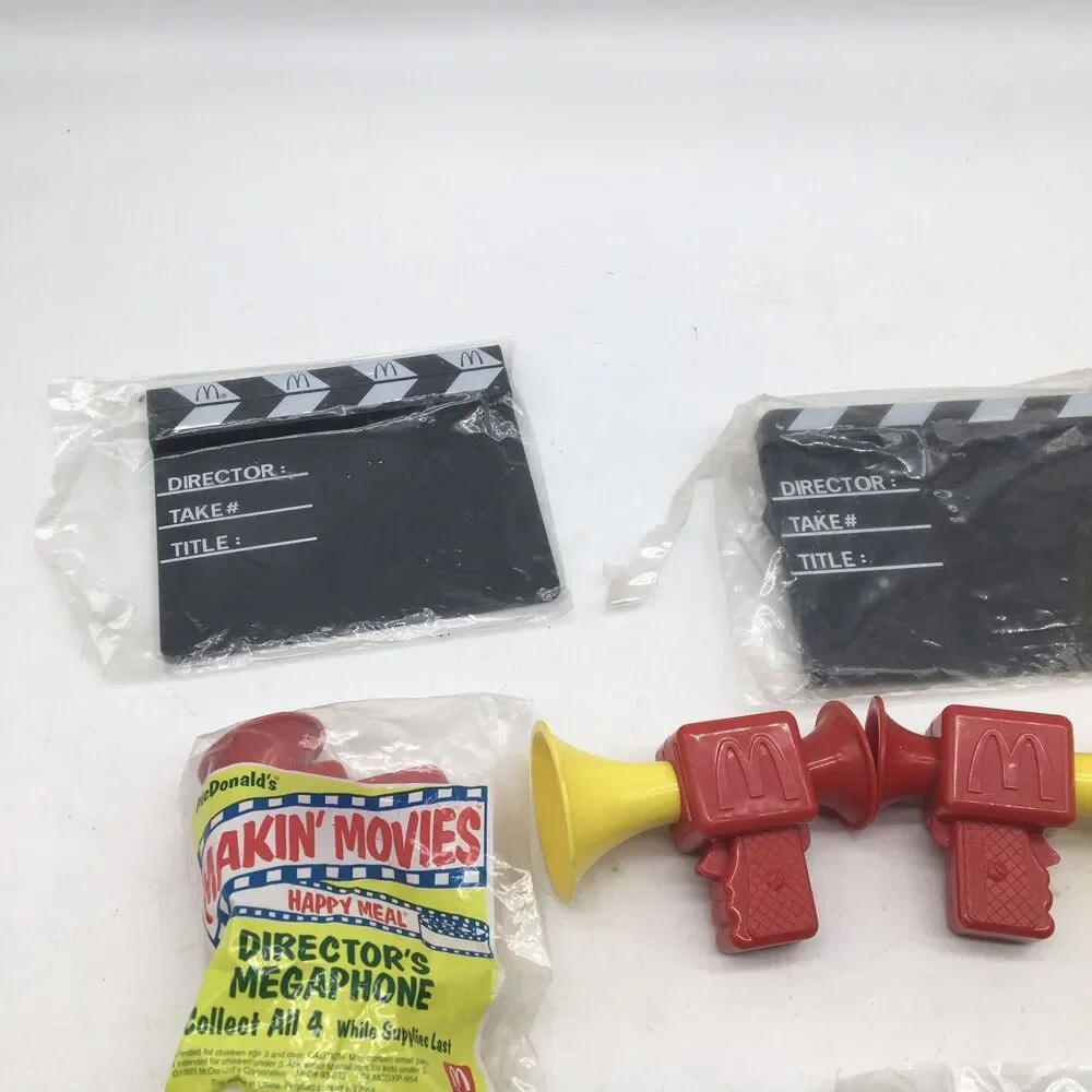 1993 McDonald's Makin' Movies Happy Meal Toy Set Director's Megaphone Camera